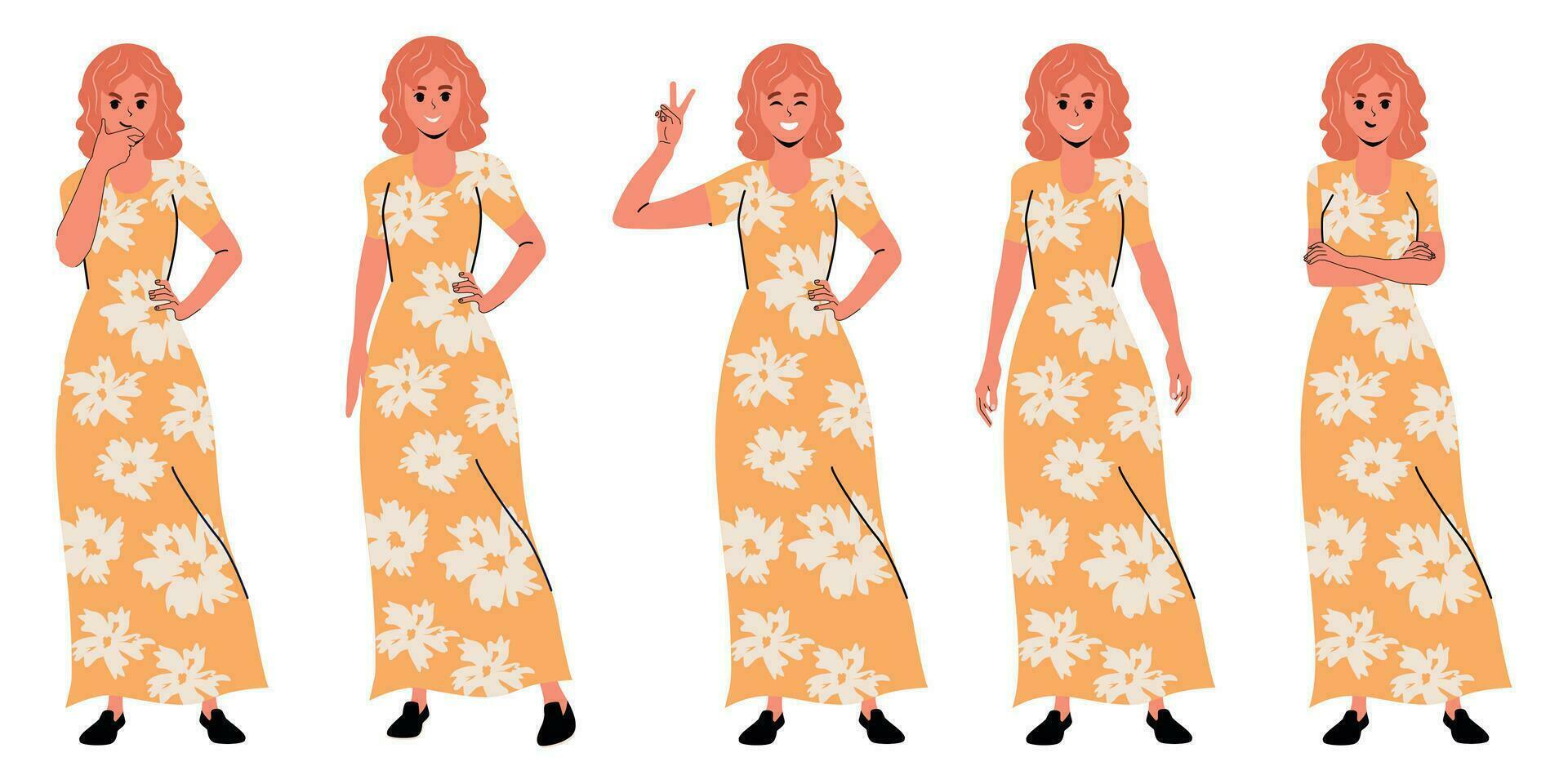 girls set woman vector