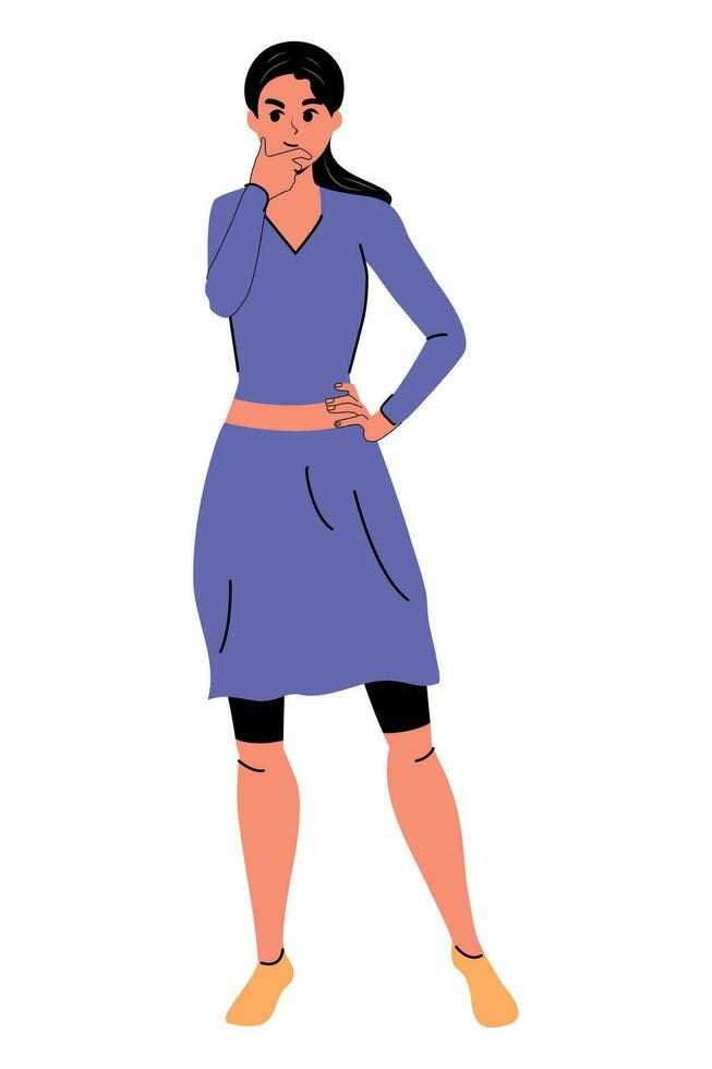 Girl in flat style. Isolated. Vector Illustration. White background