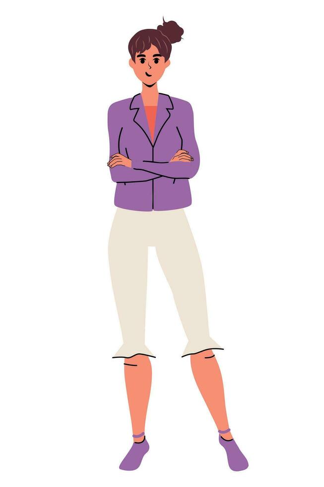 Girl flat trendy vector