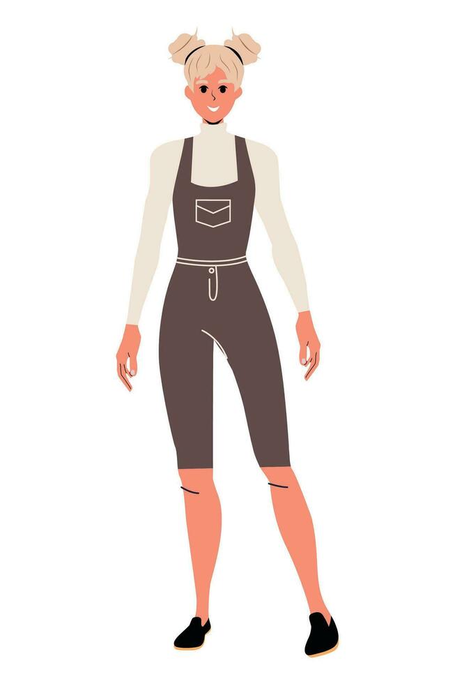Girl flat trendy vector