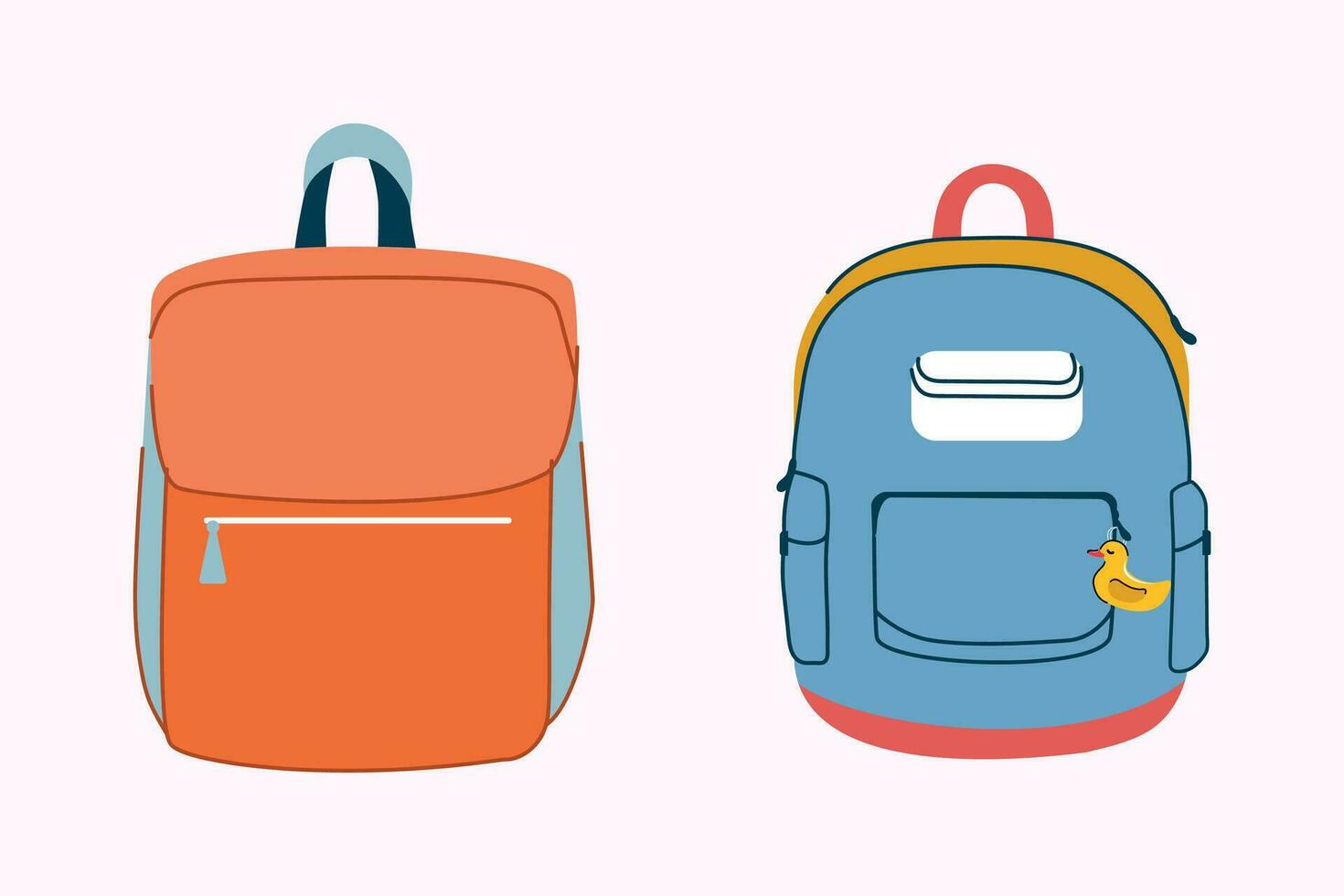 two backpack in trendy design vector