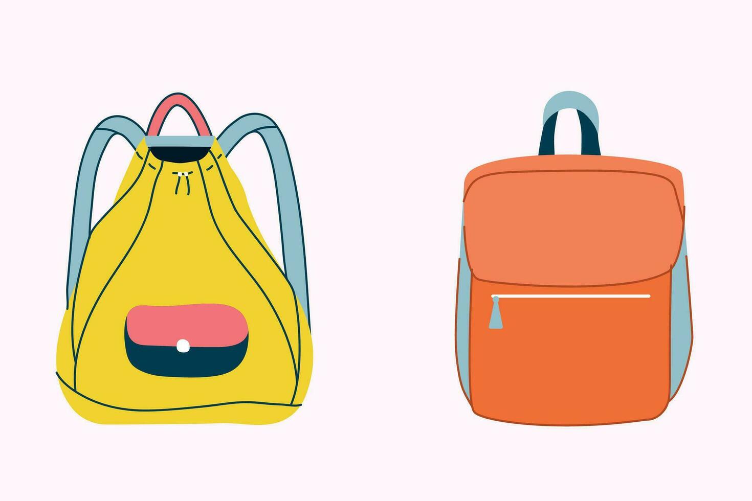 trendy backpack in groovy style vector