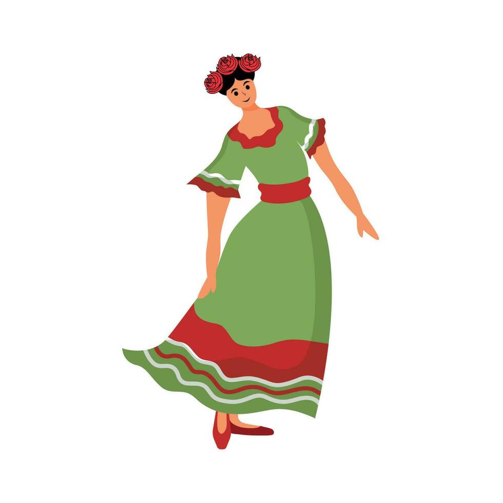 Girl in Mexicans dress vector