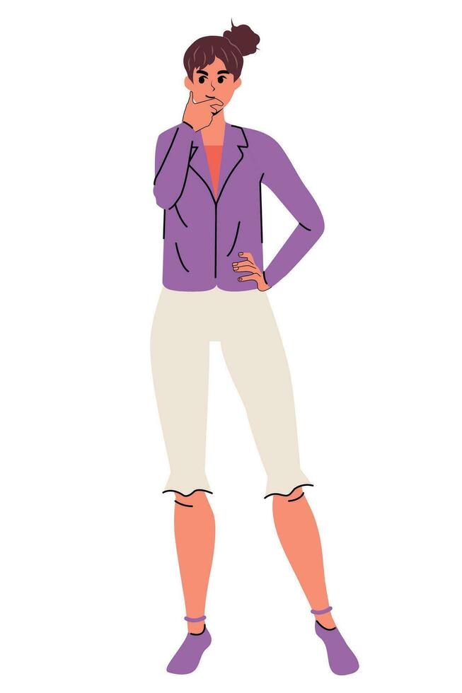 Girl flat trendy vector
