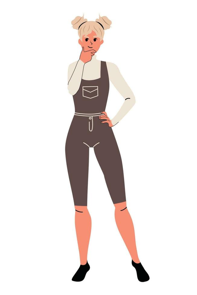 Girl flat trendy vector