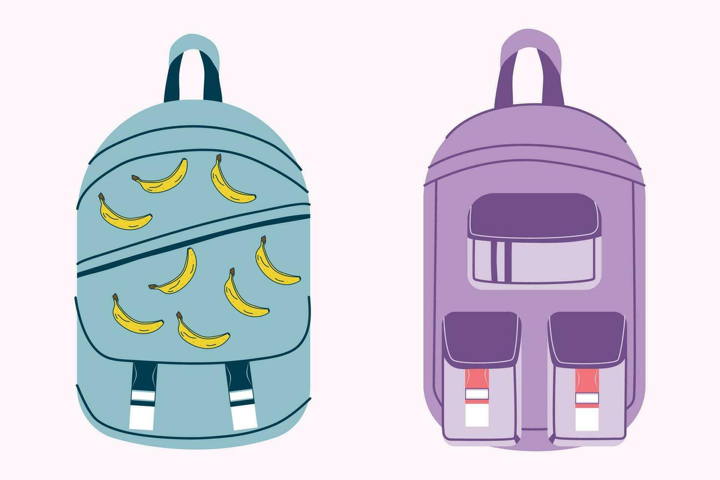 two backpack for school vector