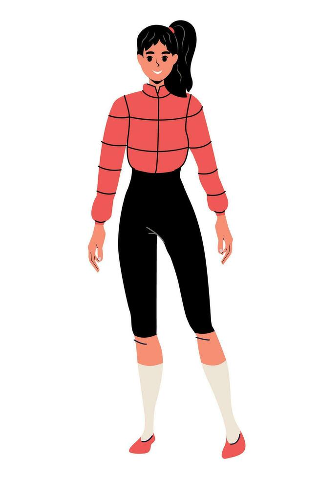 Girl flat trendy vector