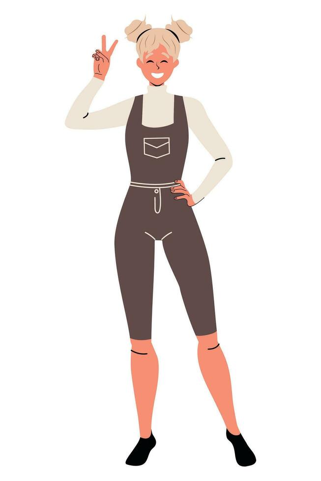 Girl flat trendy vector
