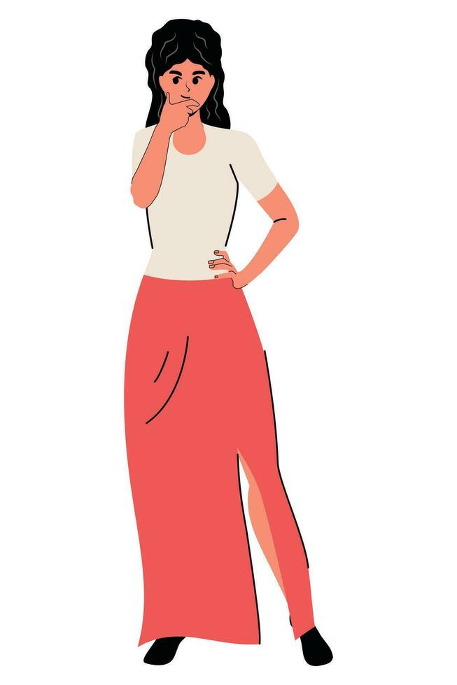 Girl flat trendy vector