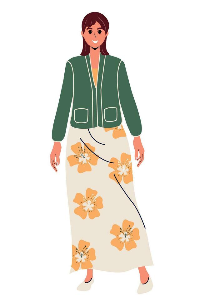 Girl flat trendy vector