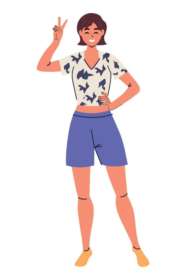 Girl flat trendy vector