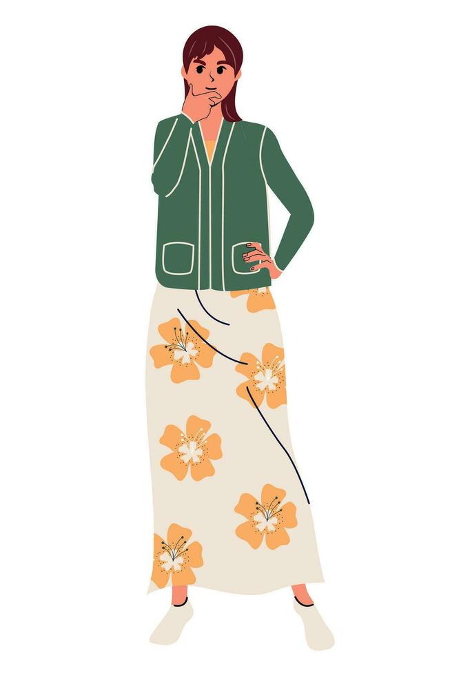 Girl flat trendy vector