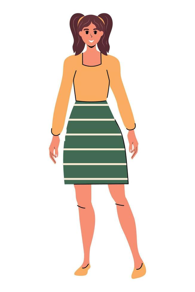 Girl flat trendy vector