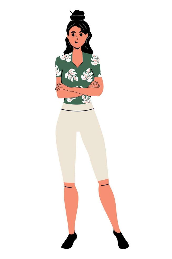 Girl flat trendy vector