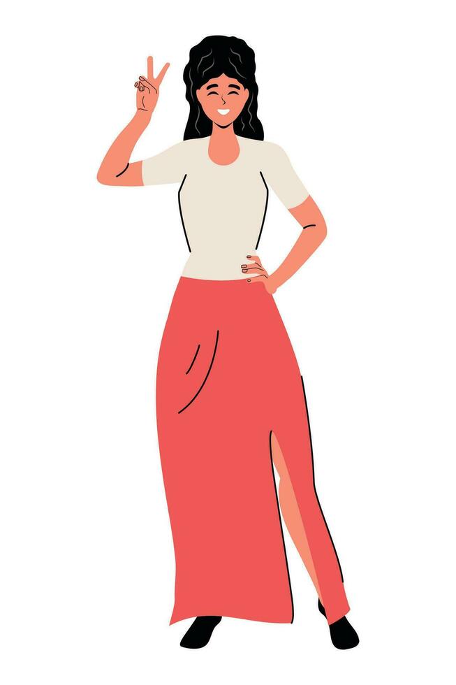 Girl flat trendy vector