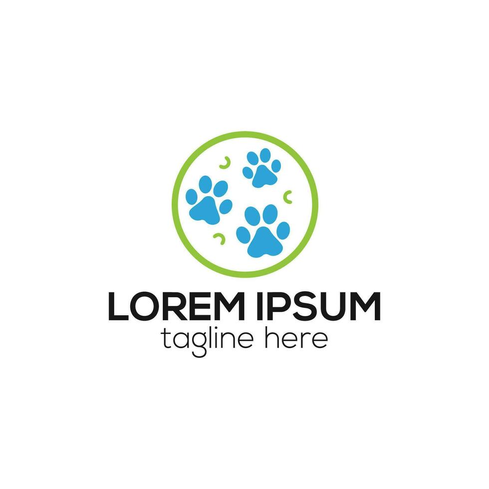 Animal footprint logo. Dog, cat paw logo. Animal track, walk logo design vector template