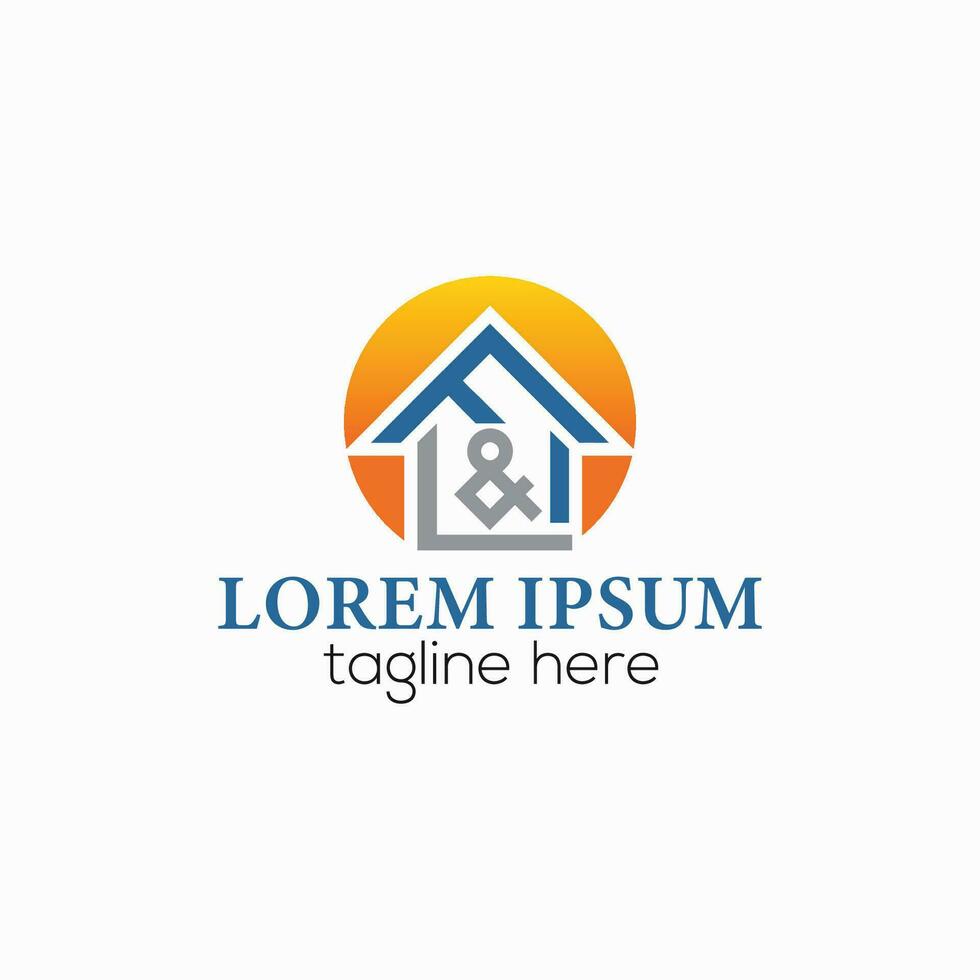 FL, LF initial monogram real estate logo. FL, LF minimalist house logo design vector template