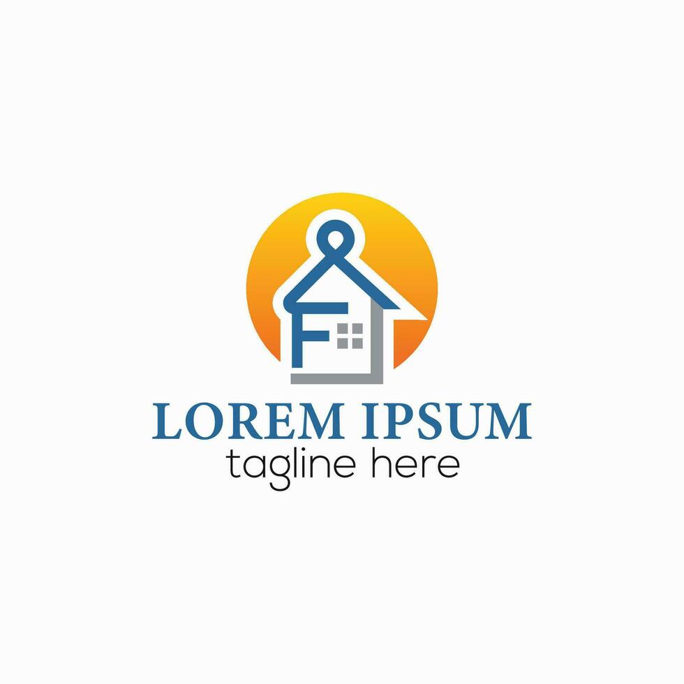 FL, LF initial monogram real estate logo. FL, LF minimalist house logo design vector template