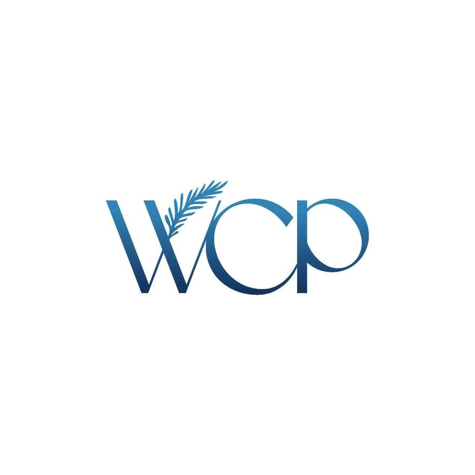 Initial WCP letter modern luxury monogram logo design isolated vector template