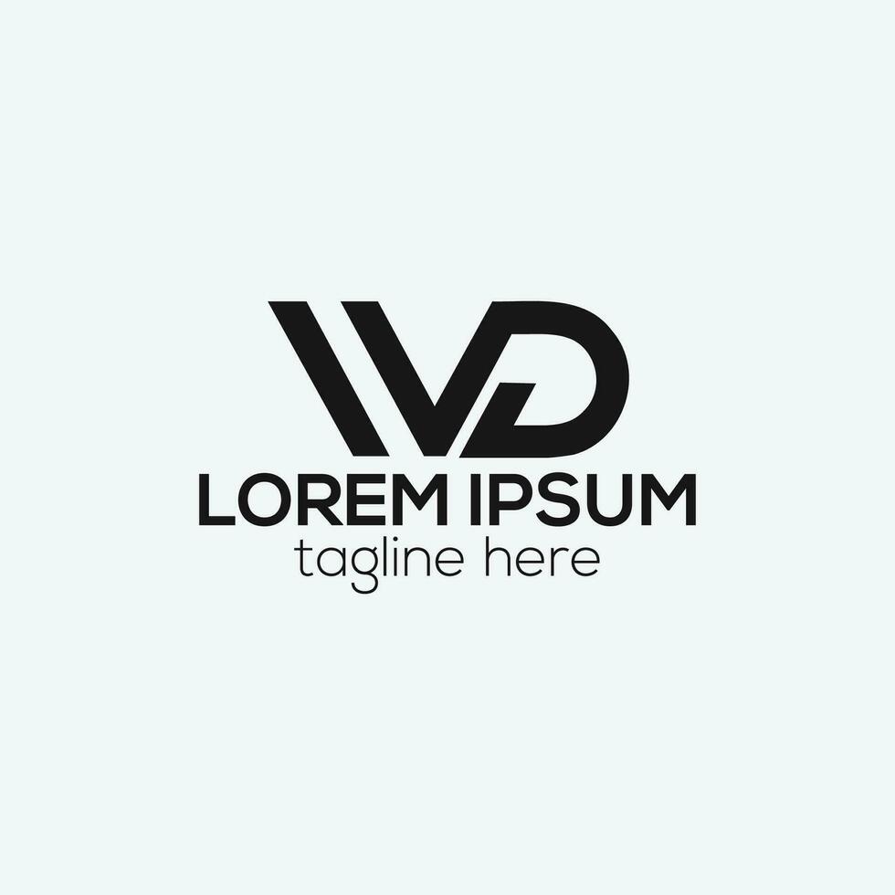 wd, dw letter modern monogram logo design isolated vector template