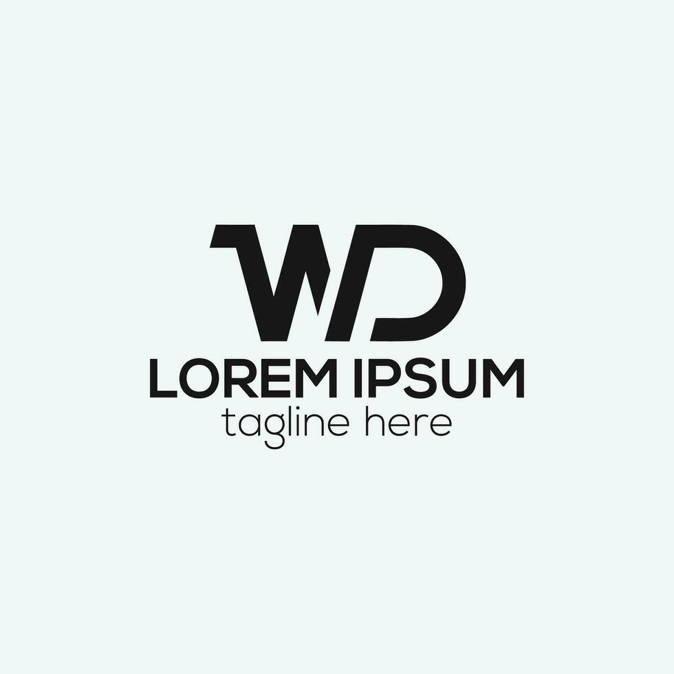 wd, dw letter modern monogram logo design isolated vector template