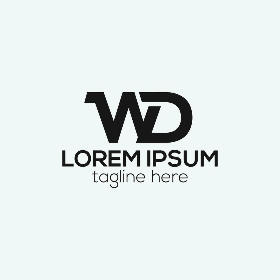 wd, dw letter modern monogram logo design isolated vector template