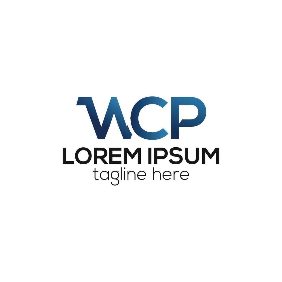 inicial wcp letra moderno lujo monograma logo diseño aislado vector modelo