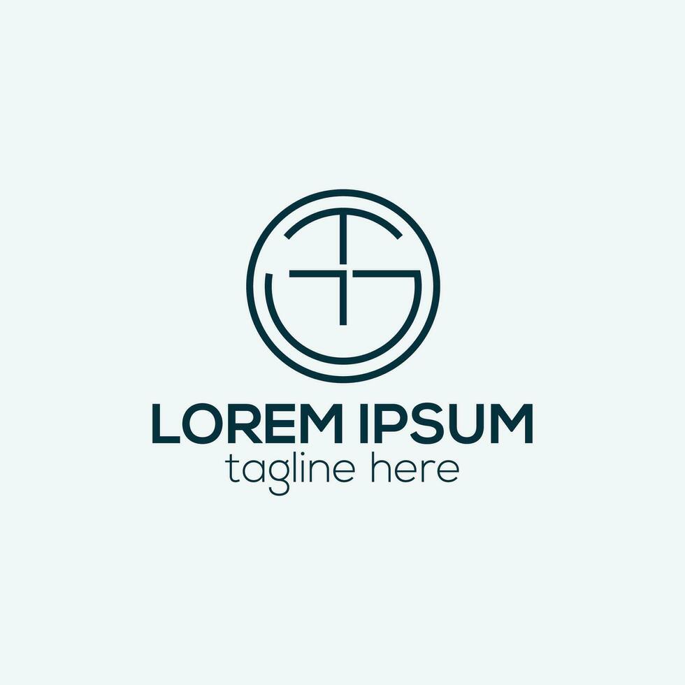 T G, G T letter monogram logo with circle line. GT, TG modern line logo design vector template isolated