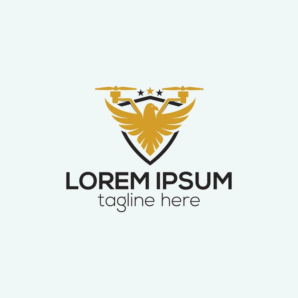 Eagle and Drone logo design. Clean and modern drone service logo design vector template
