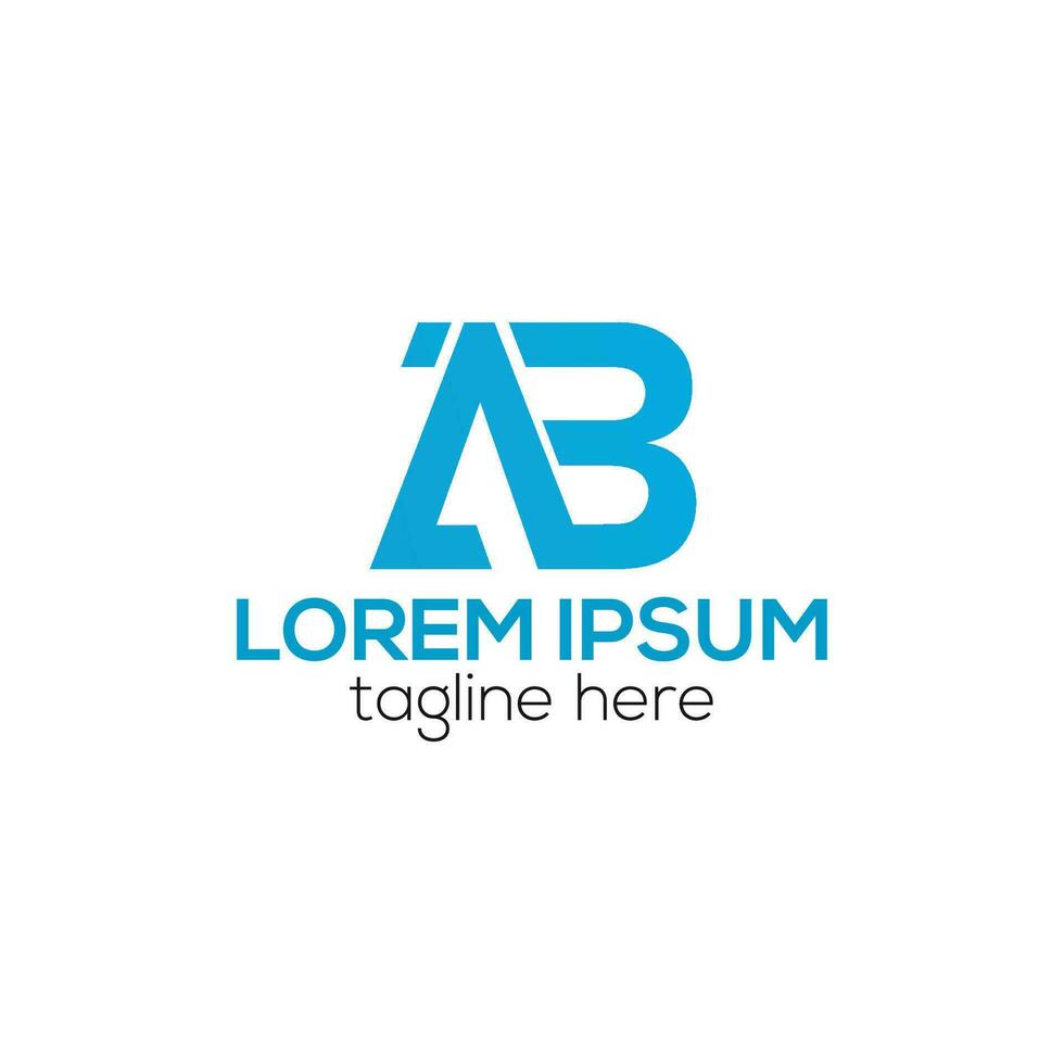A B, AB Initial modern monogram logo design isolated vector template