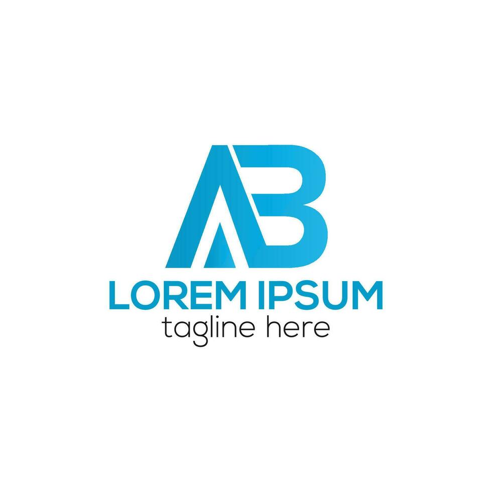 A B, AB Initial modern monogram logo design isolated vector template