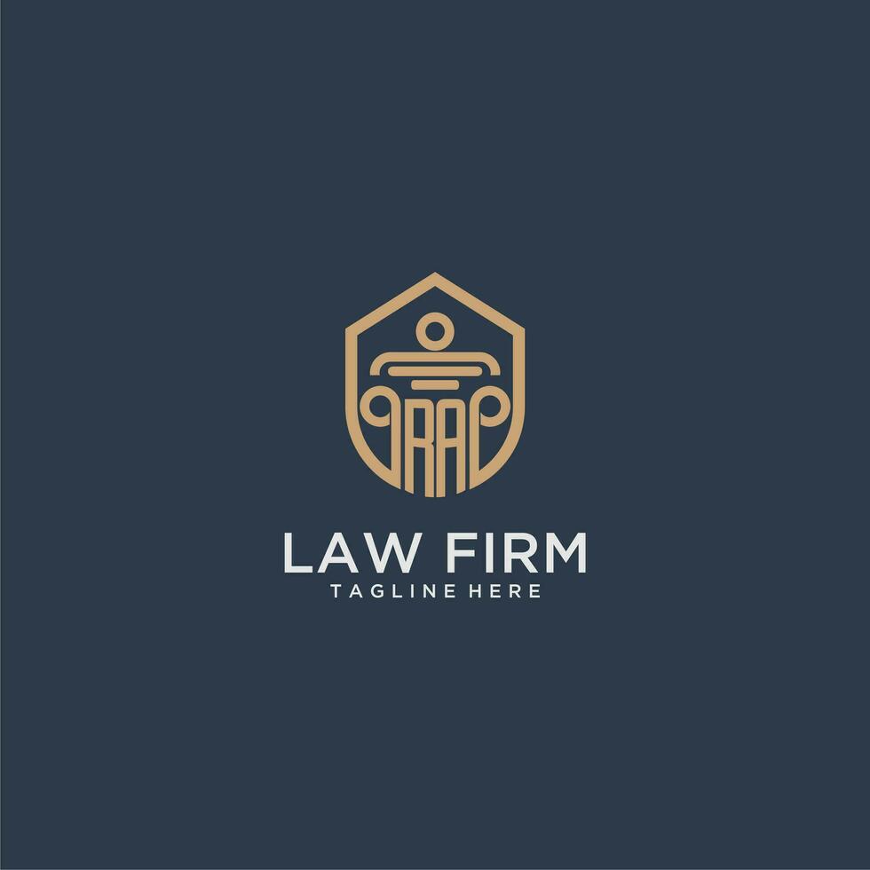 RA initial monogram for lawfirm logo ideas with creative polygon style design vector
