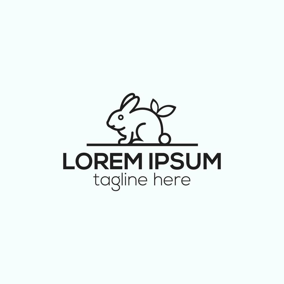 Rabbit logo design isolated vector template and animal icon design