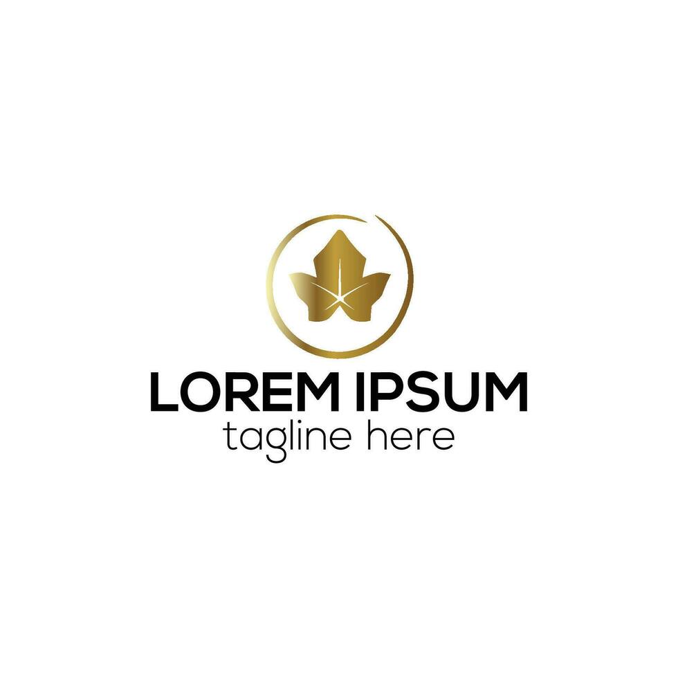 Abstract wellness herbal shop Leaf logo design vector template.