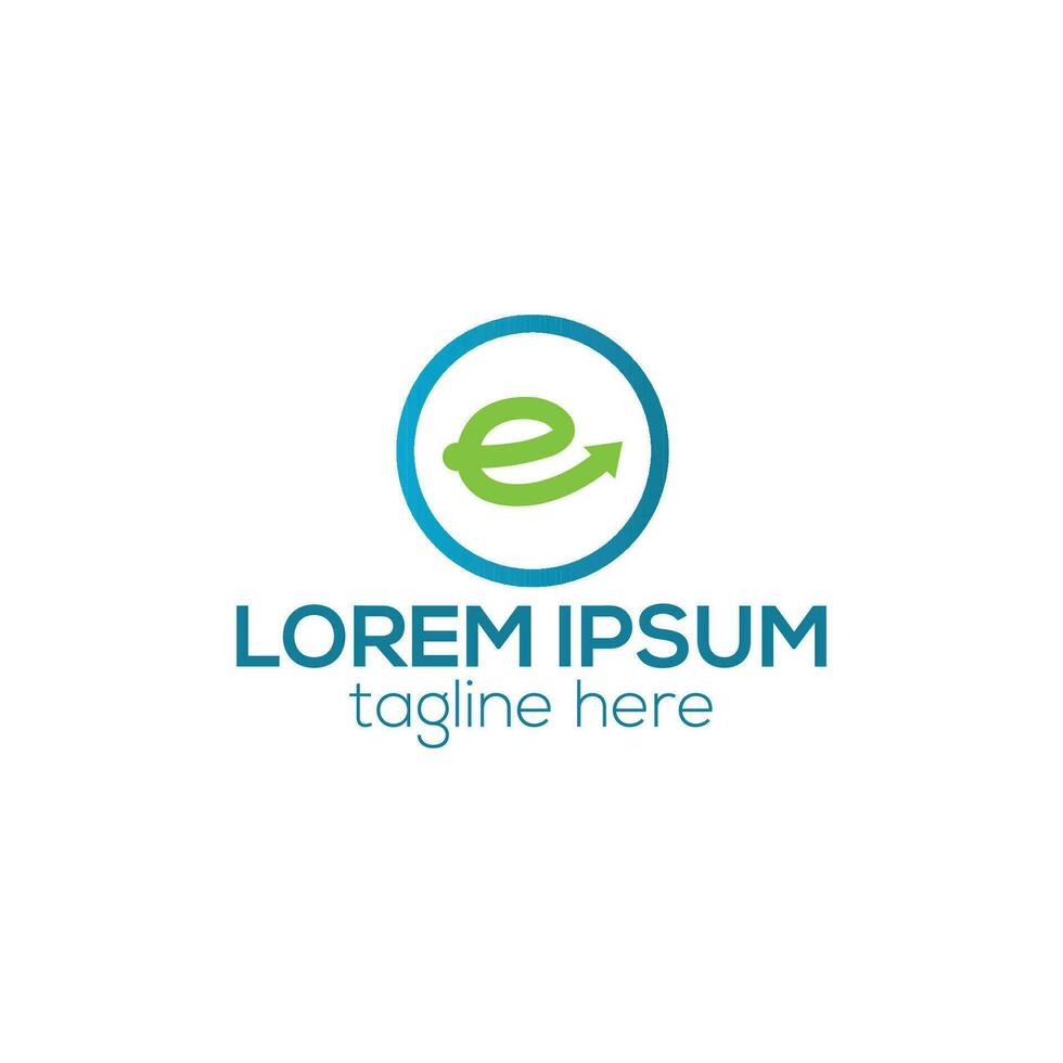 E letter tech logo design concept for education learning and technology business company vector template