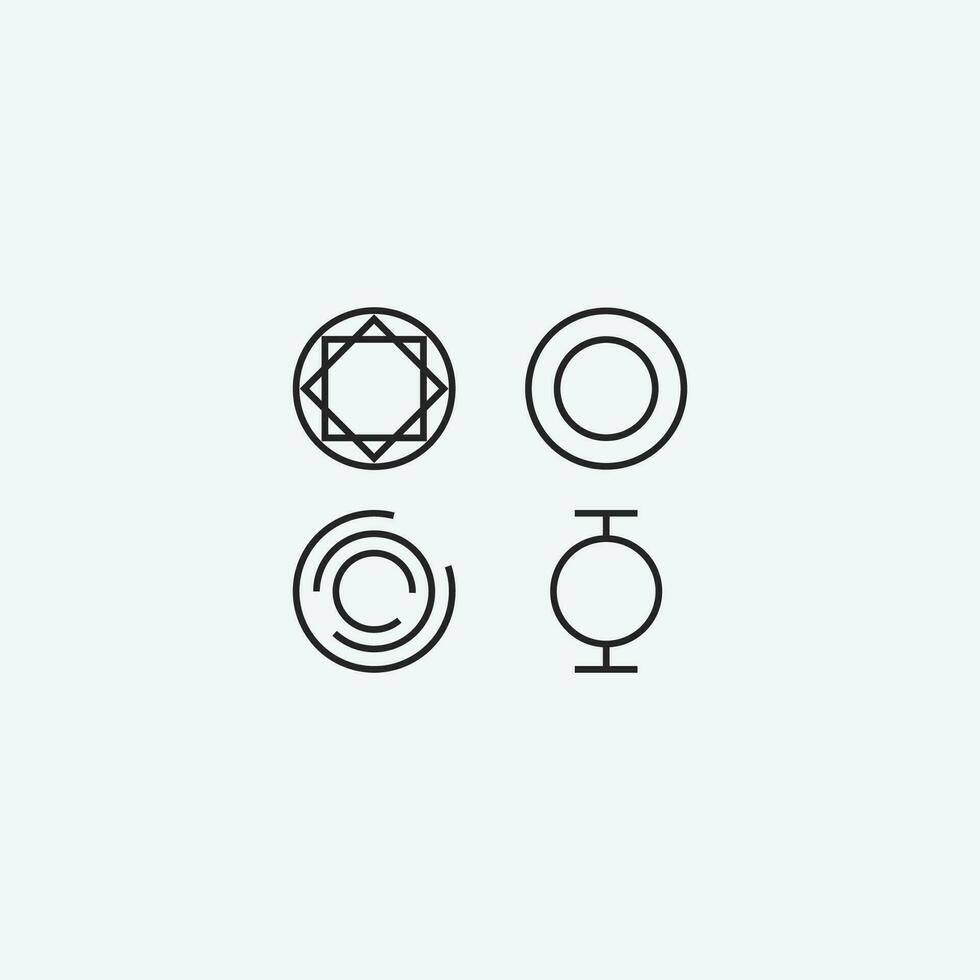Set with circles logo design isolated vector template