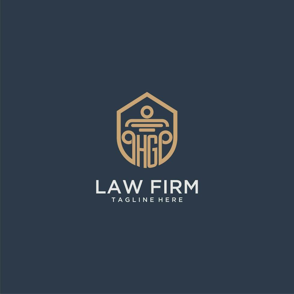 HG initial monogram for lawfirm logo ideas with creative polygon style design vector