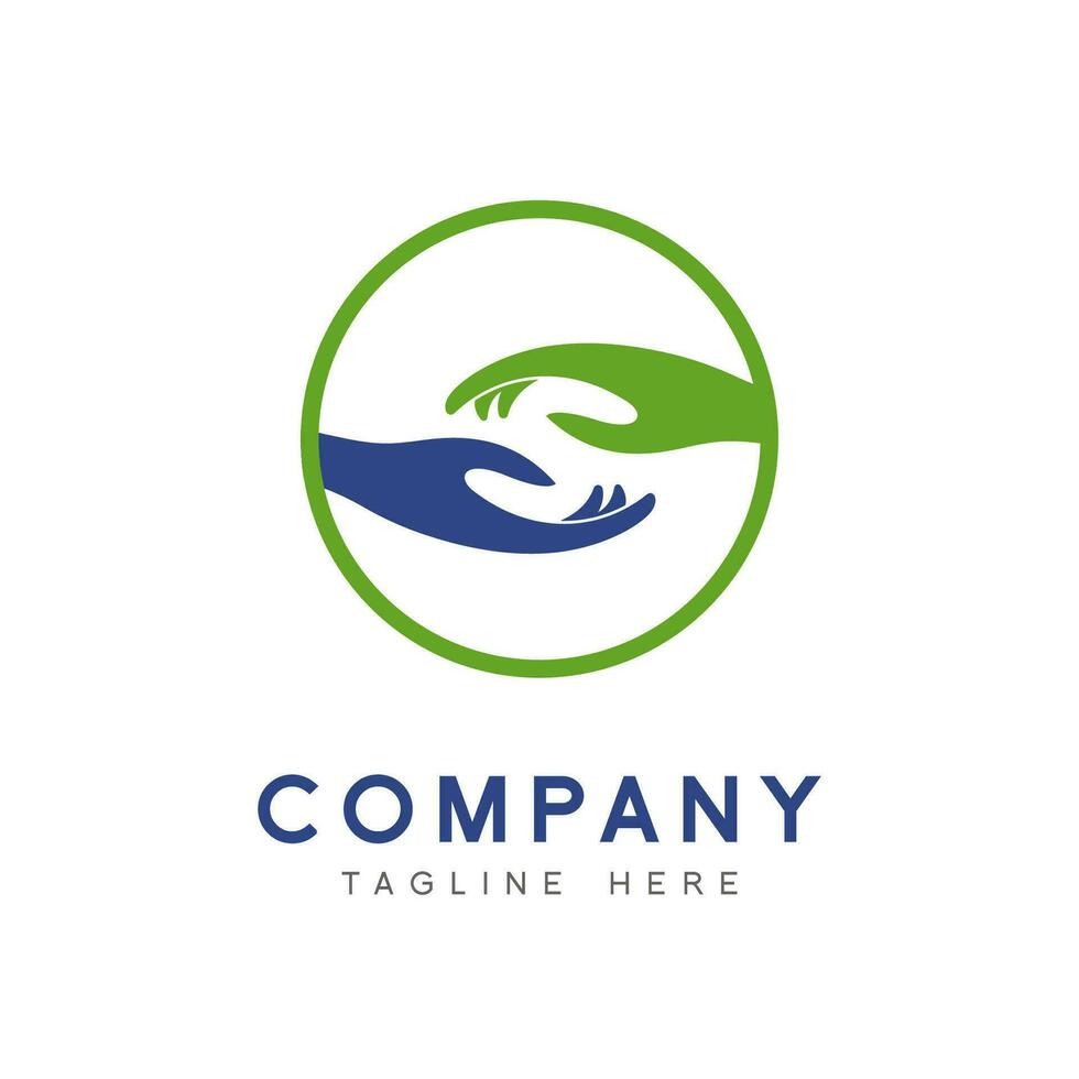 Two hands approaching each other, this logo is perfect for SPA and massage, chiropractic or non-profit organizations vector