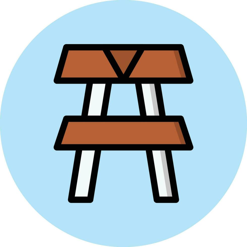 Picnic table Vector Icon Design Illustration