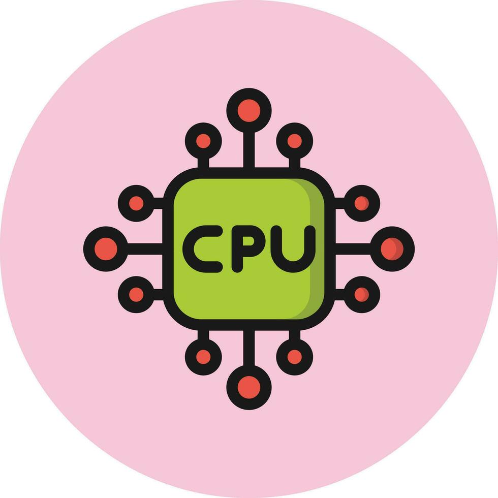 ilustración de diseño de icono de vector de cpu