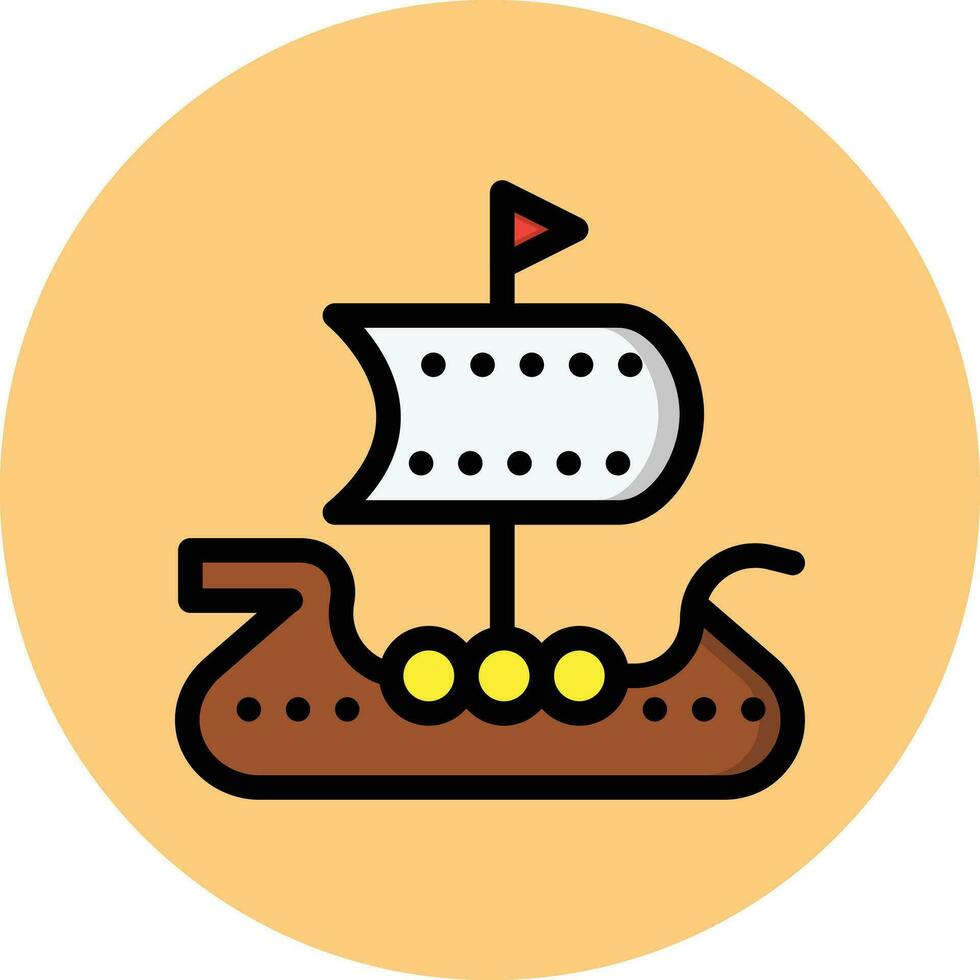 Viking ship Vector Icon Design Illustration