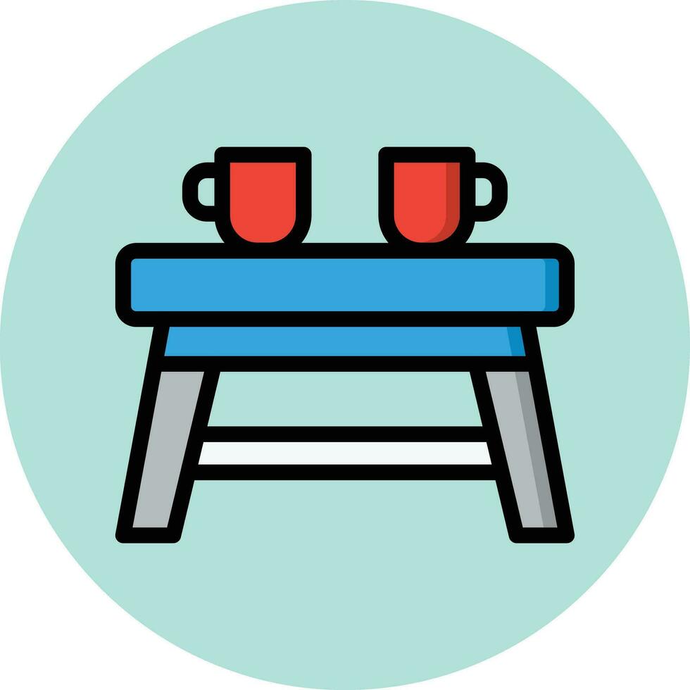 Tea Table Vector Icon Design Illustration
