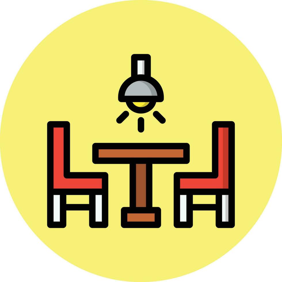 Dining Table Vector Icon Design Illustration