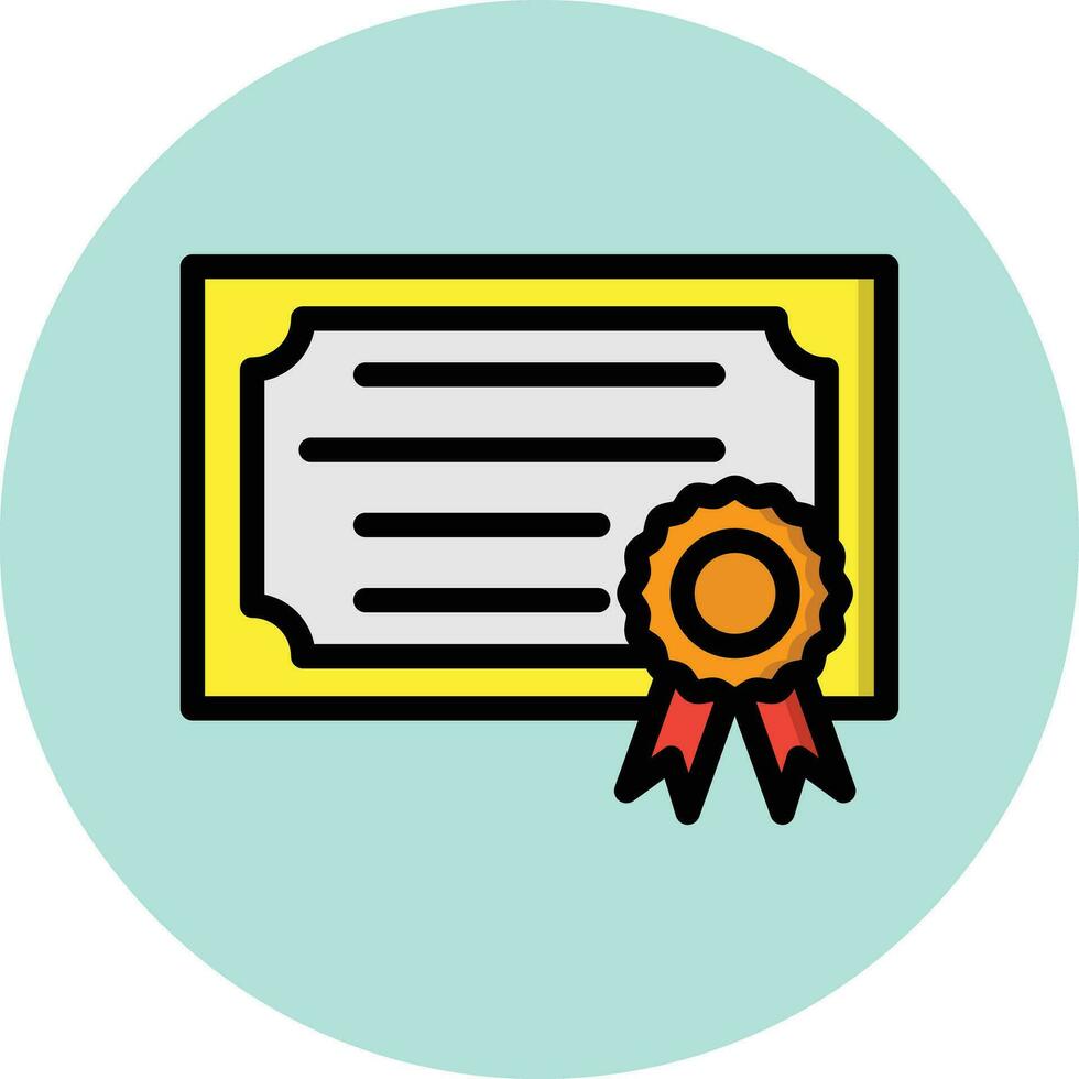 Ilustración de diseño de icono de vector de certificado