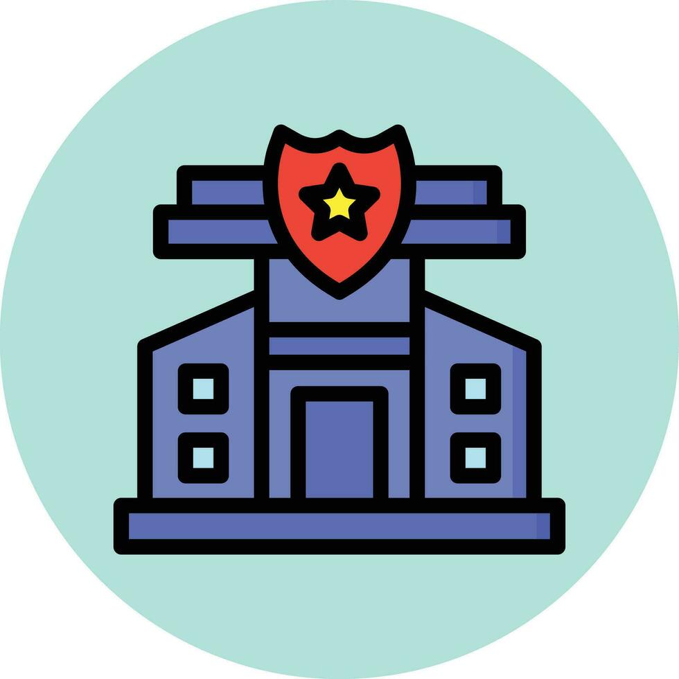 ilustración de diseño de icono de vector de estación de policía