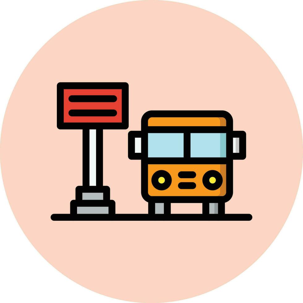 Bus Stop Vector Icon Design Illustration