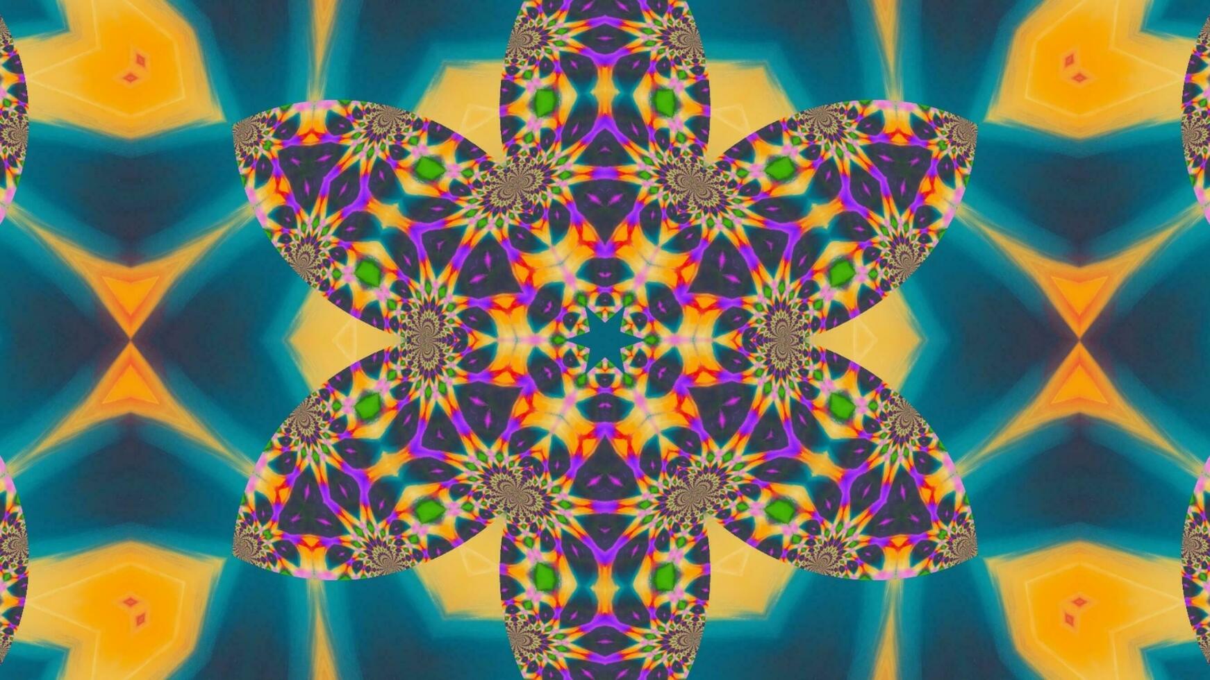 Stunning Abstract Kaleidoscope Background. Unique Multicolor Mosaic Texture in Seamless Geometric Pattern photo