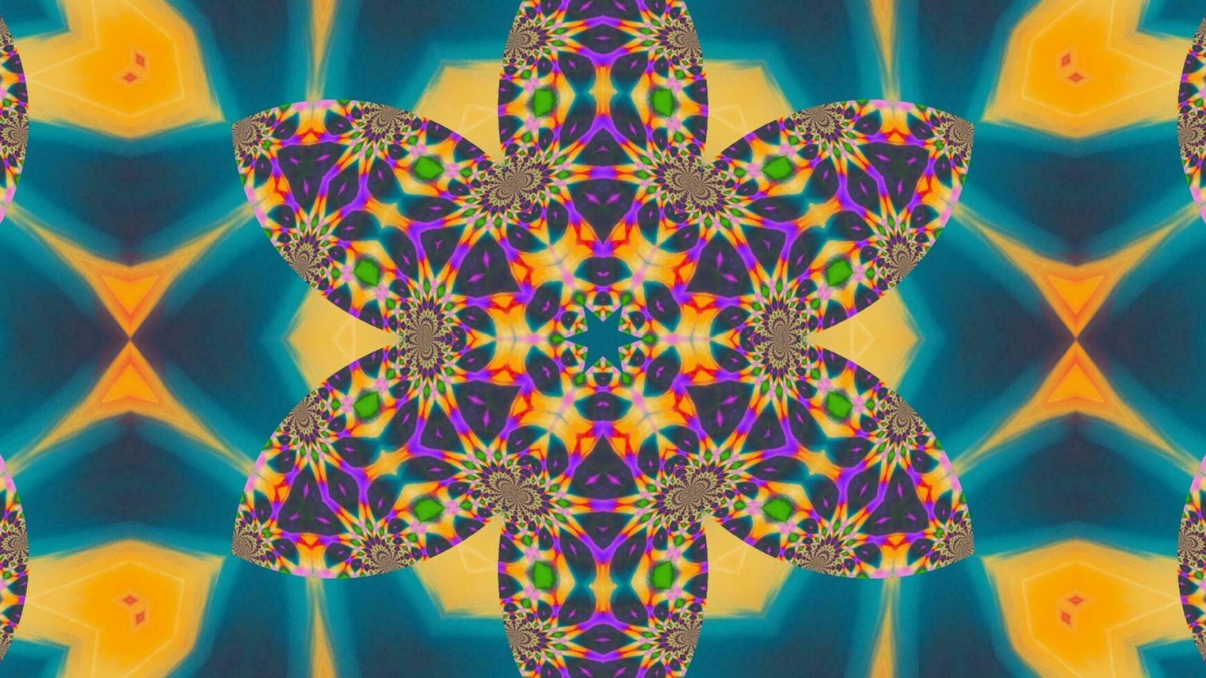 Stunning Abstract Kaleidoscope Background. Unique Multicolor Mosaic Texture in Seamless Geometric Pattern photo