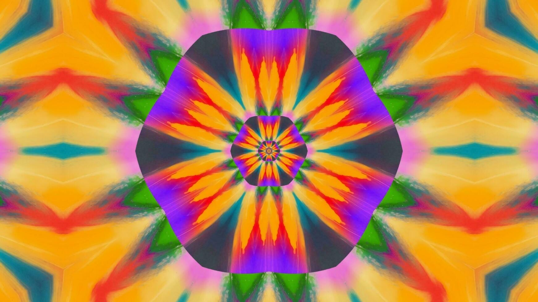 Stunning Abstract Kaleidoscope Background. Unique Multicolor Mosaic Texture in Seamless Geometric Pattern photo