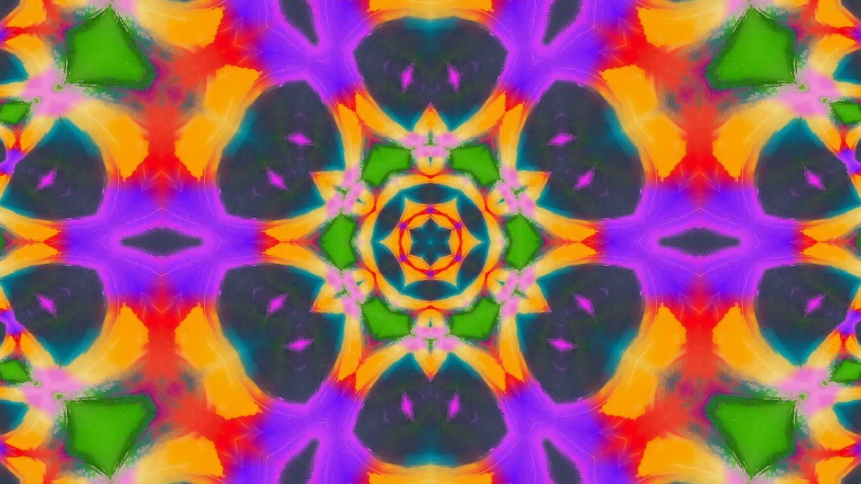 Stunning Abstract Kaleidoscope Background. Unique Multicolor Mosaic Texture in Seamless Geometric Pattern photo